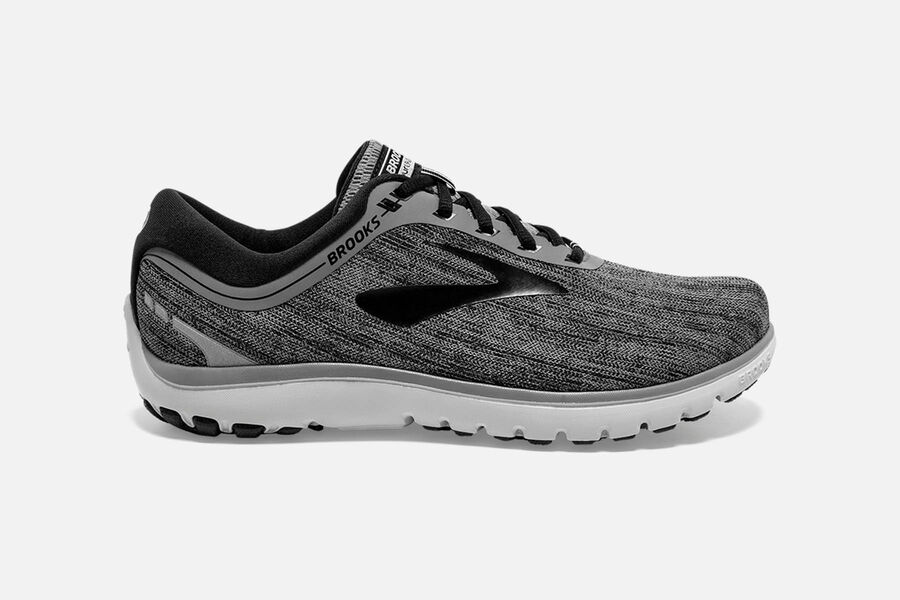 Brooks PureFlow 7 Mens UK - Road Running Shoes - Grey/Black 055-WOBFSQ